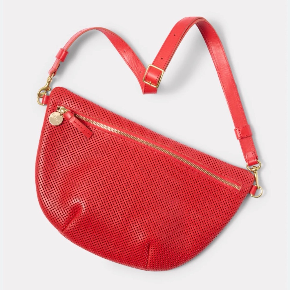 Like New Clare V Grande Fanny in Tomate Perforated